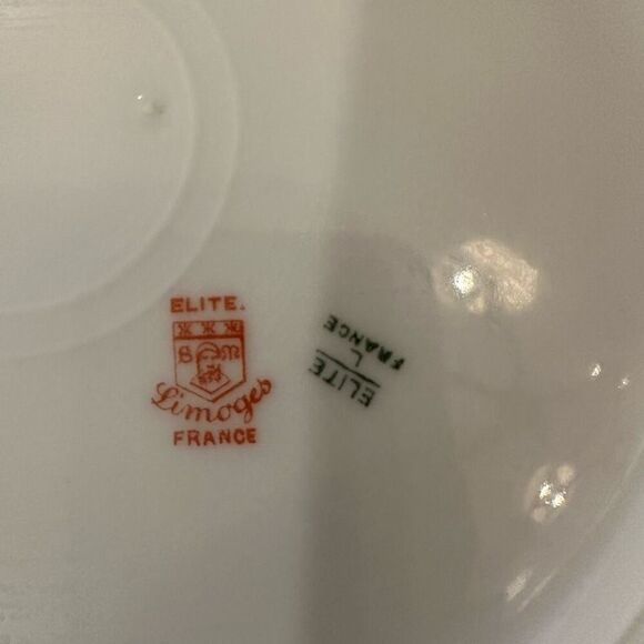 Limoges‎ France RARE Antique Elite Round Serving Dish Bowl Handpainted Gold Trim - Picture 7 of 8